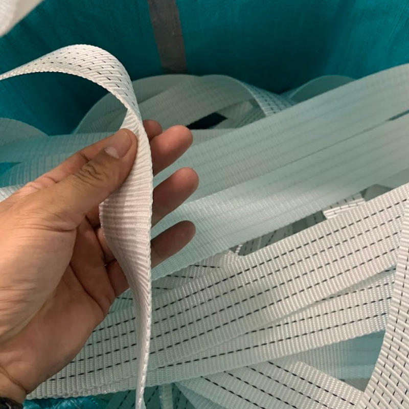 Dây đai dệt Polyester cường lực 2.5cm - màu trắng Dây đai dệt Polyester cường lực 2.5cm