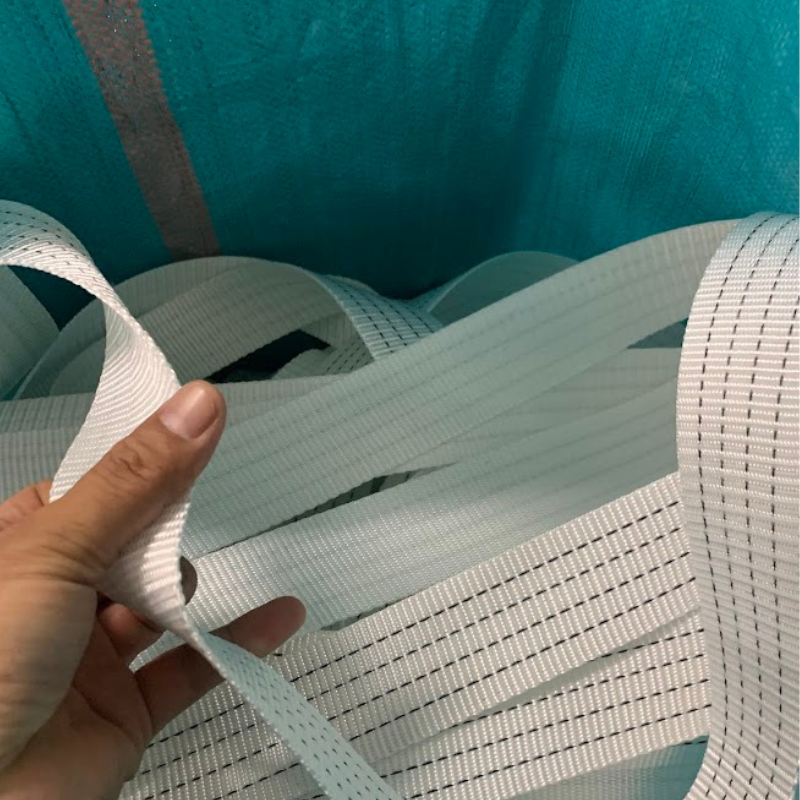 Đoạn dây đai dệt Polyester cường lực - ~5cm - 3 tấn - màu trắng Dây đai dệt Polyester cường lực - ~5cm - 3 tấn - màu trắng